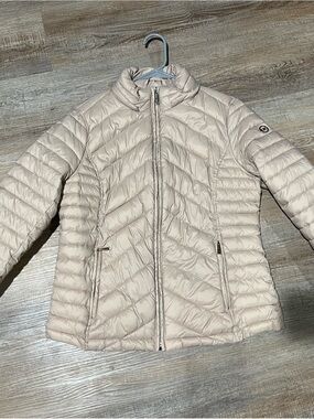 Michael Kors Light Beige Quilted Puffer Jacket